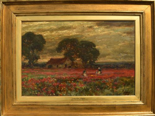SIR DAVID MURRAY 18491933 GATHERING POPPIES 1892 OIL PAINTING - ADDITIONAL PHOTO 13
