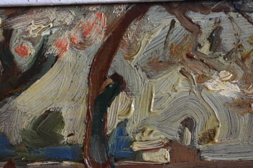 EARLY 20TH CENTURY FRENCH EXPRESSIONIST OIL PAINTING LANDSCAPE LE PIQUENIQUE - ADDITIONAL PHOTO 6