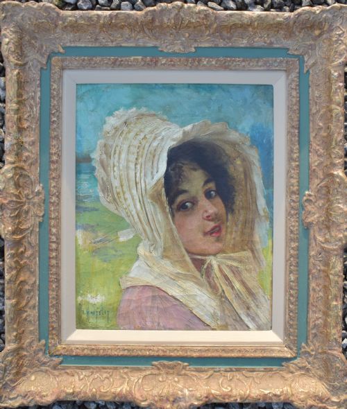 ALBERT GOGUET MANTELET 18581958 OIL PAINTING