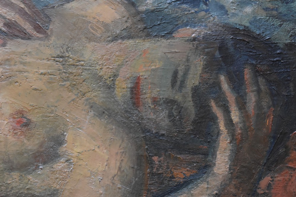 Pierre Mitiffiot DE BÉLAIR (1892-1956) Oil Painting Post Impressionist Nude View III