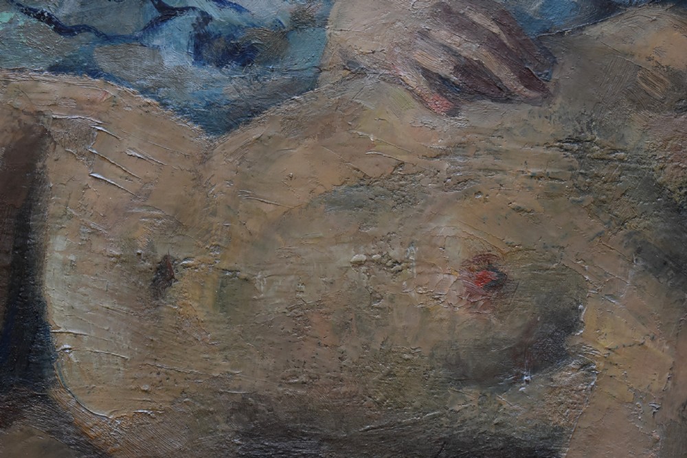 Pierre Mitiffiot DE BÉLAIR (1892-1956) Oil Painting Post Impressionist Nude View IV