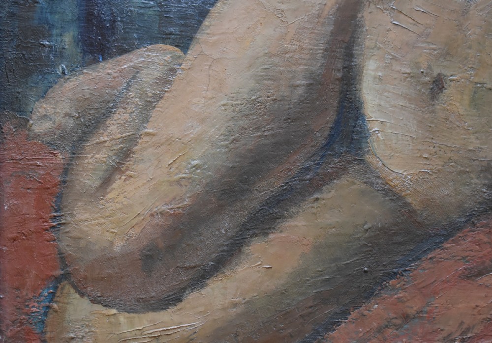 Pierre Mitiffiot DE BÉLAIR (1892-1956) Oil Painting Post Impressionist Nude View V