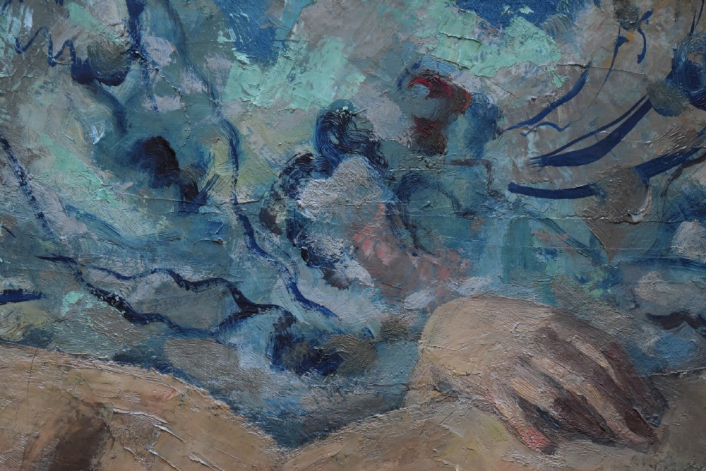 Pierre Mitiffiot DE BÉLAIR (1892-1956) Oil Painting Post Impressionist Nude View VII