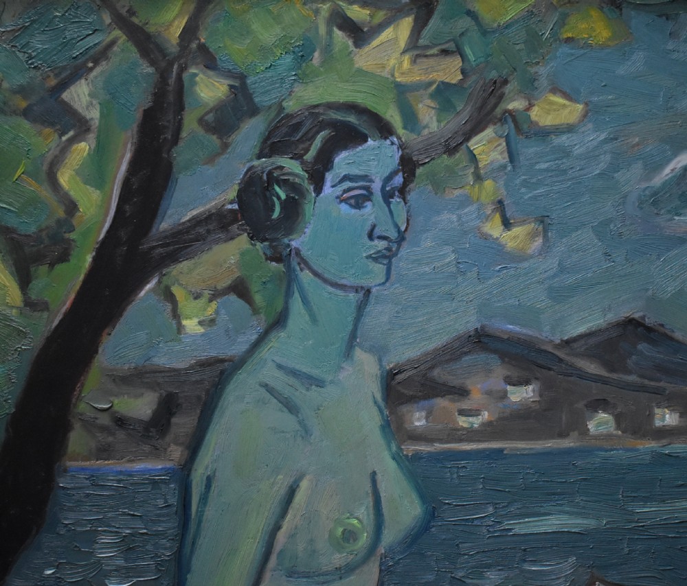 Georges VON HUECK (1904-1964) Art Deco Style Oil Painting View II