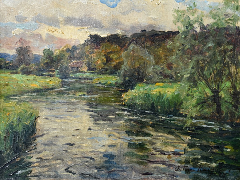 Louis Aston KNIGHT (1873-1948) Stream in a Landscape Franco American Oil Painting View VII