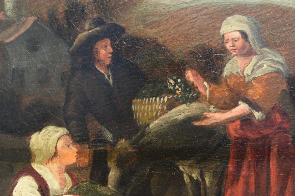 After Hendrick MOMMERS (1623-1693) Haarlem Vegetable Market c1750 Oil Painting View III
