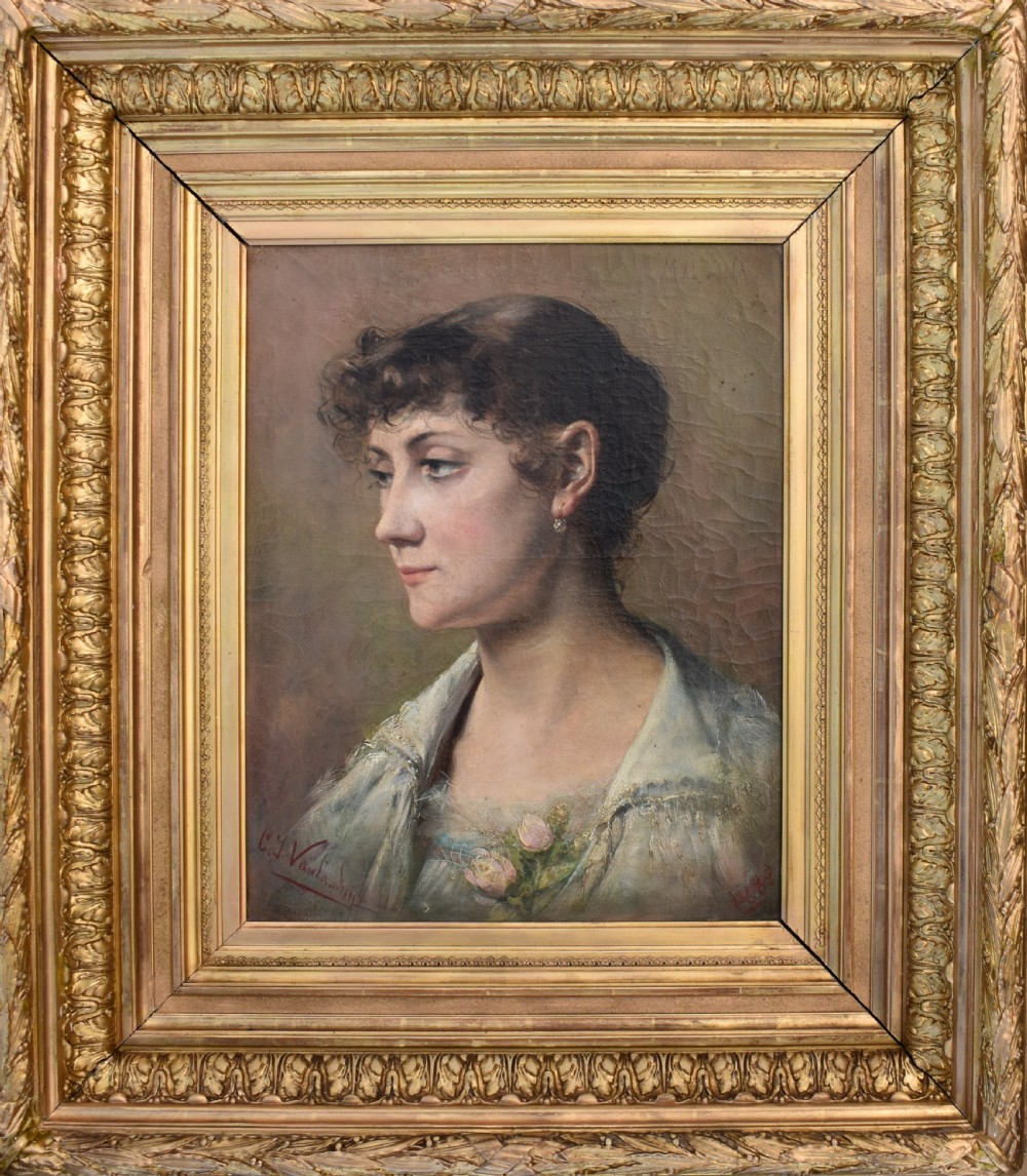 Charles Joseph VAN LANDUYT (1854-1934) Portrait of Malvina 1882 View II