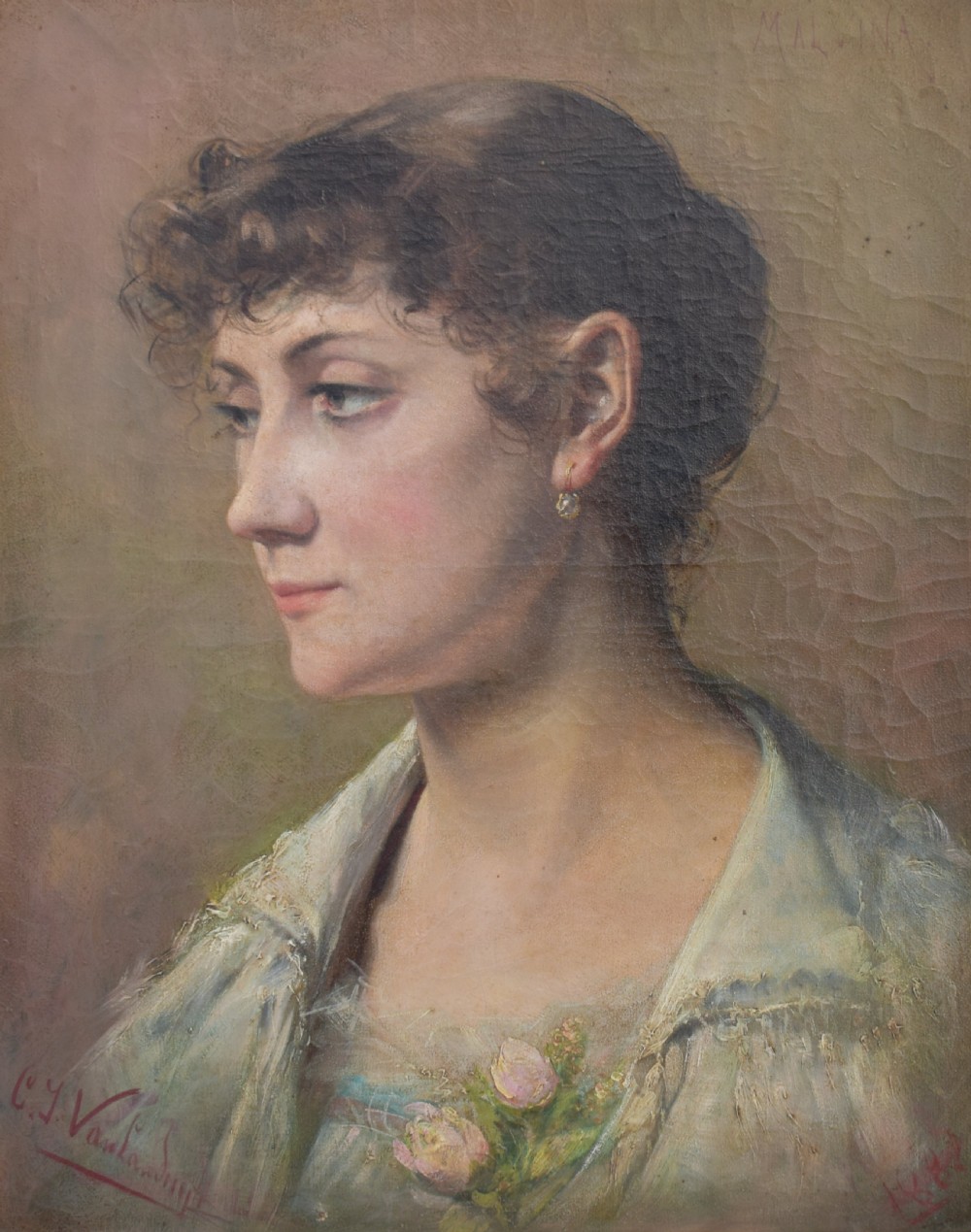 Charles Joseph VAN LANDUYT (1854-1934) Portrait of Malvina 1882 View III