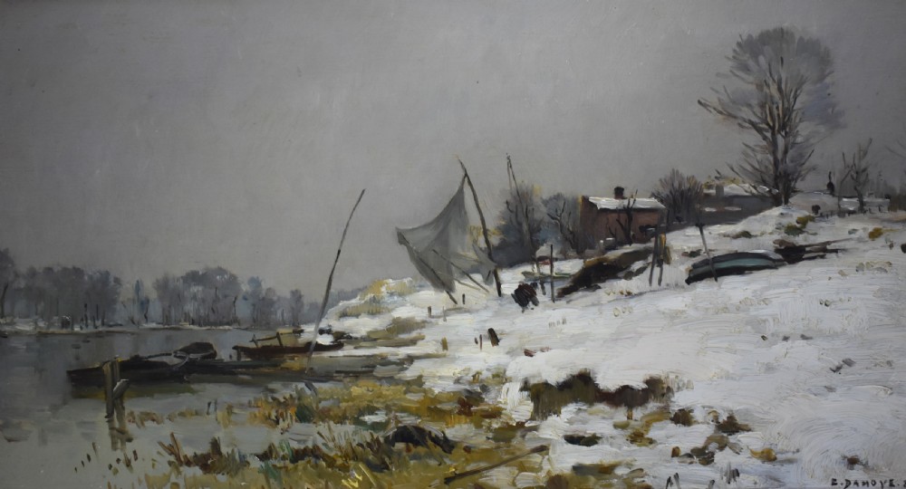 Pierre Emmanuel Damoye (1847–1916) French Barbizon School Oil Painting View II