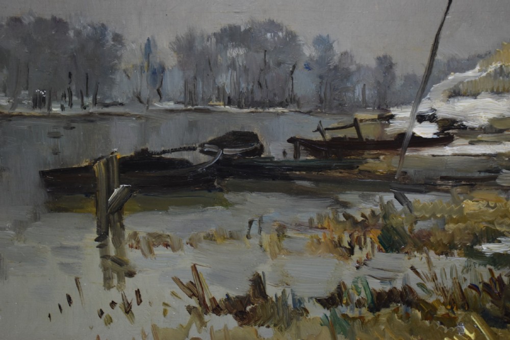 Pierre Emmanuel Damoye (1847–1916) French Barbizon School Oil Painting View IV