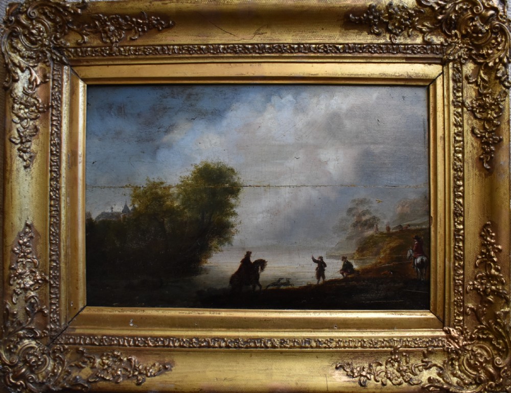 Follower of Wouwerman Dutch School c1800 Oil Painting