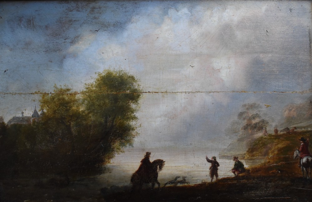 Follower of Wouwerman Dutch School c1800 Oil Painting View II