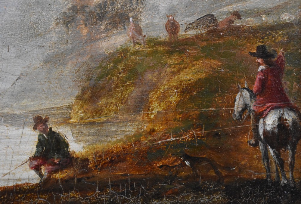 Follower of Wouwerman Dutch School c1800 Oil Painting View IV