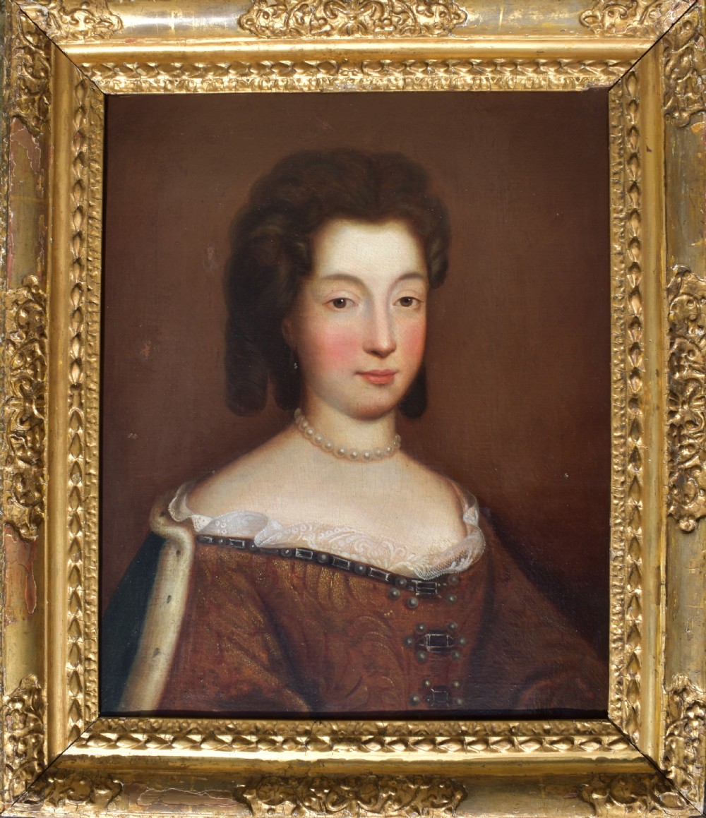 Circle of Antoine Pesnes 1725 Margravine of Bayreuth Old Master Portrait Oil Painting