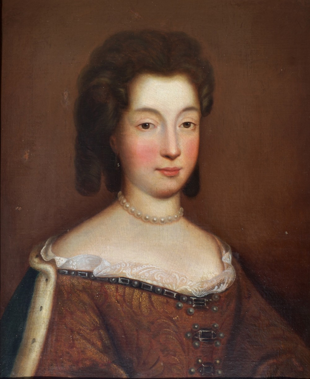 Circle of Antoine Pesnes 1725 Margravine of Bayreuth Old Master Portrait Oil Painting View II