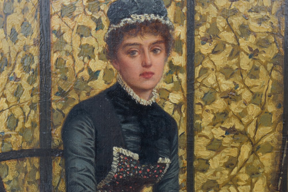 Charles Frederick LOWCOCK (1844-1925) Victorian Genre Oil Painting 1880.
 View II