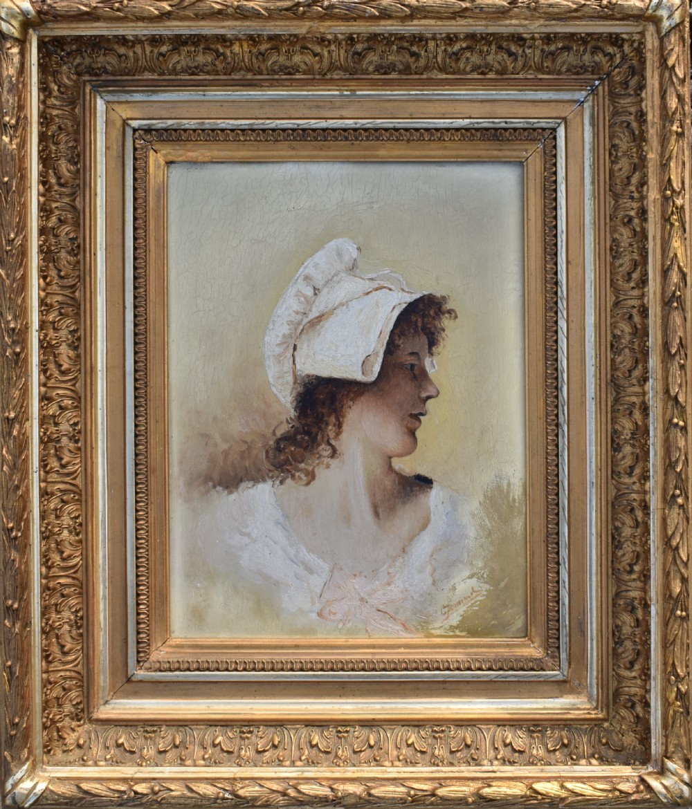 19th Century French School Signed Dated 1899 Oil Painting