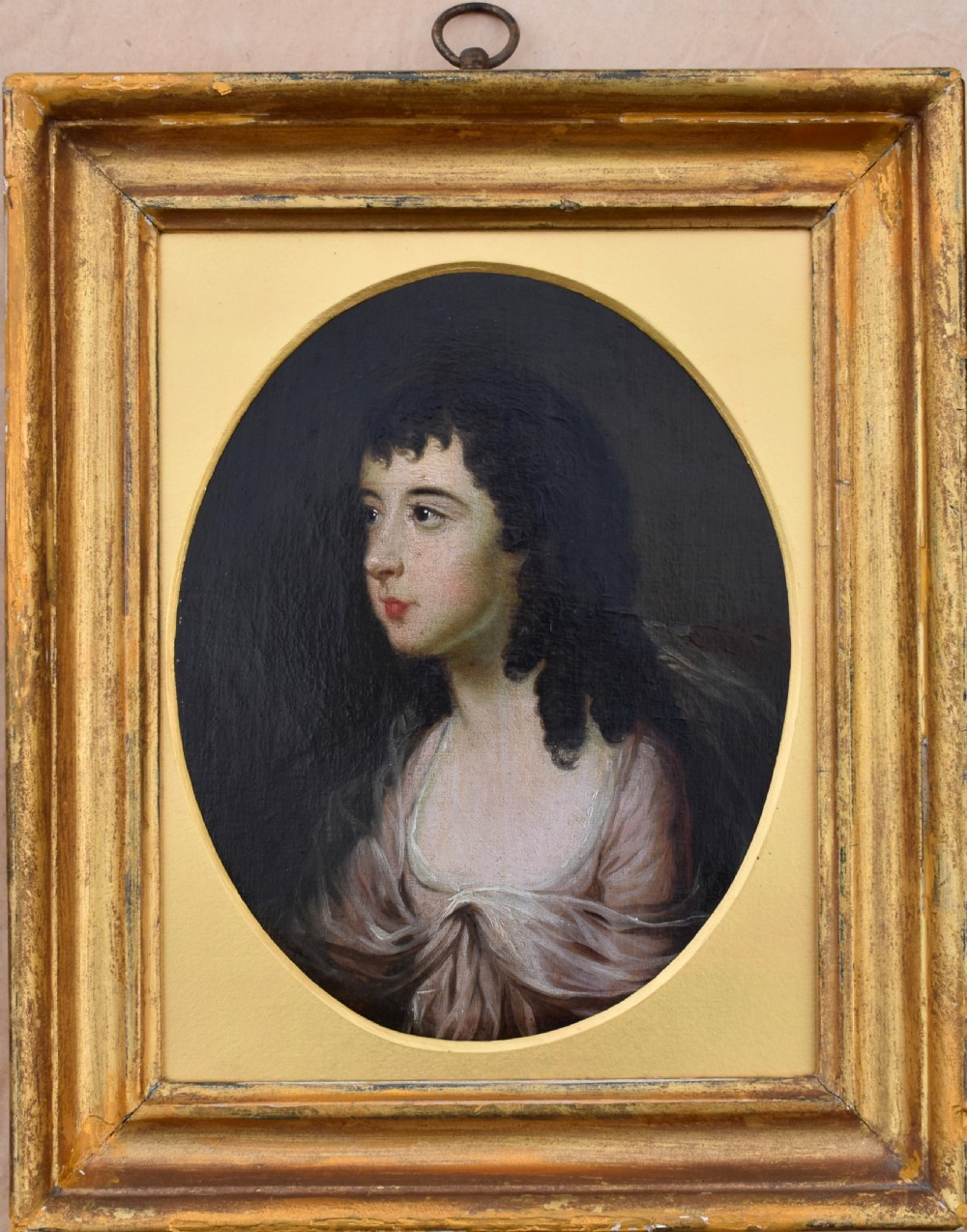 Circle of John Downman (1750-1824) Portrait Miniature of a Lady c1780 Oil on Copper