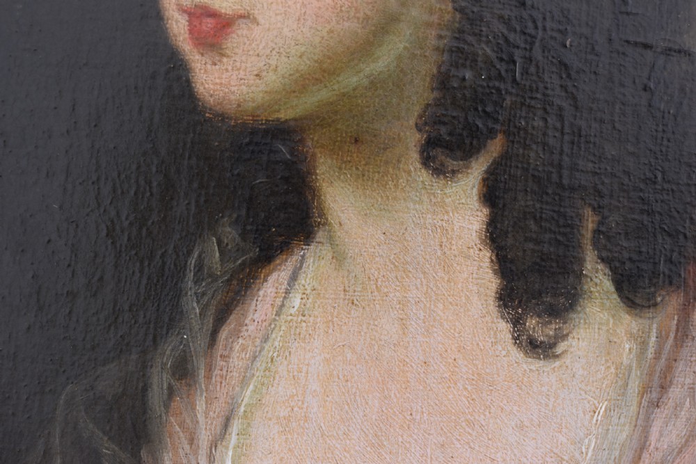 Circle of John Downman (1750-1824) Portrait Miniature of a Lady c1780 Oil on Copper View IV