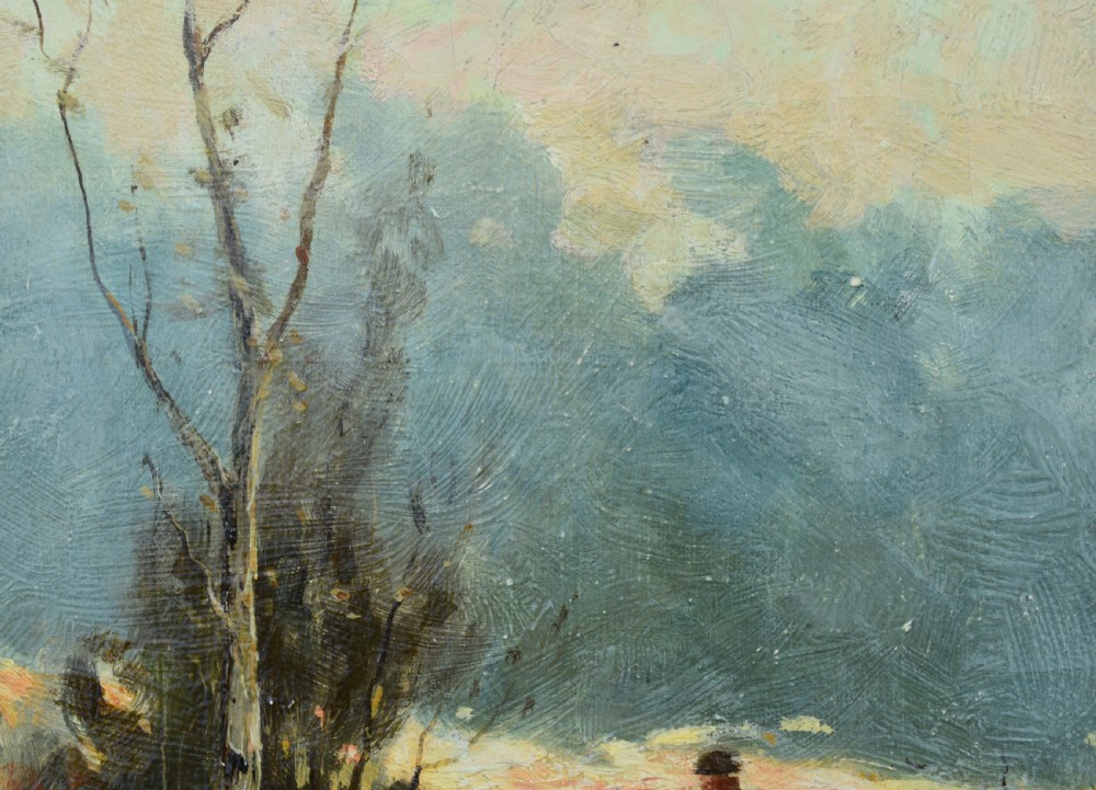 R Pasquall Robinson Shepherd at Sunset c1890 Victorian Oil Painting View V
