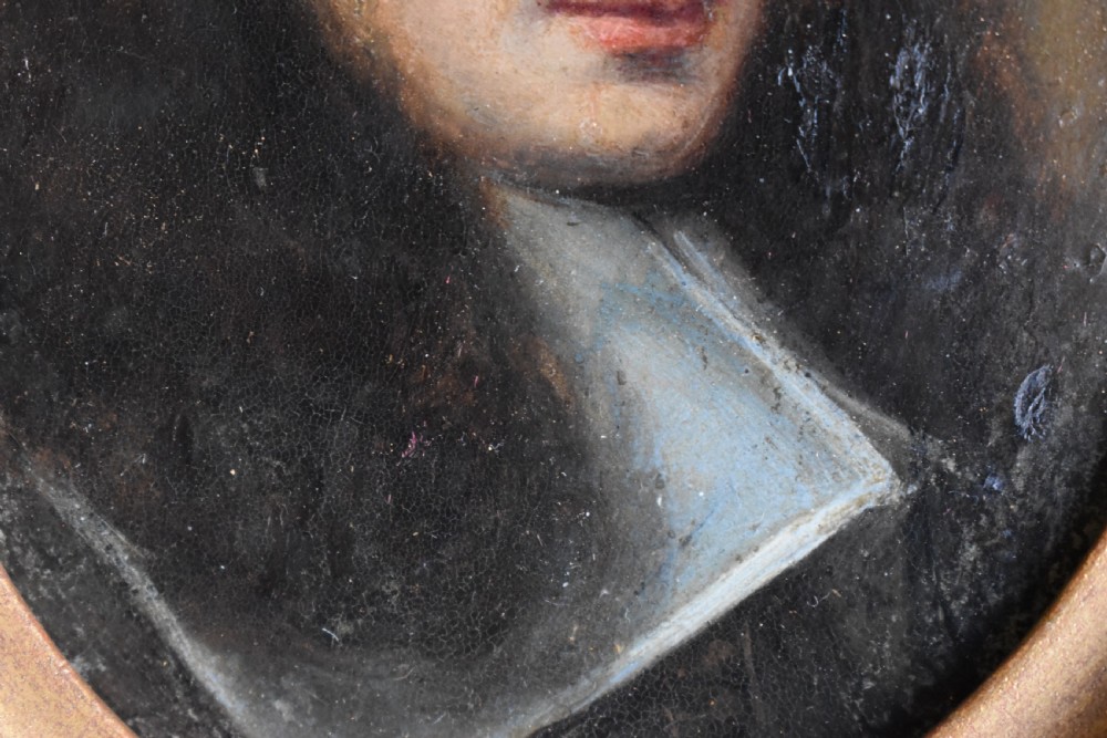 Circle of David des Granges (1611–1672), Oil on Copper Portrait Miniature, Dated 1660 View IV