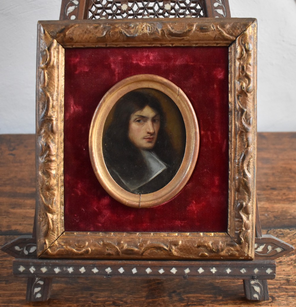 Circle of David des Granges (1611–1672), Oil on Copper Portrait Miniature, Dated 1660 View VII