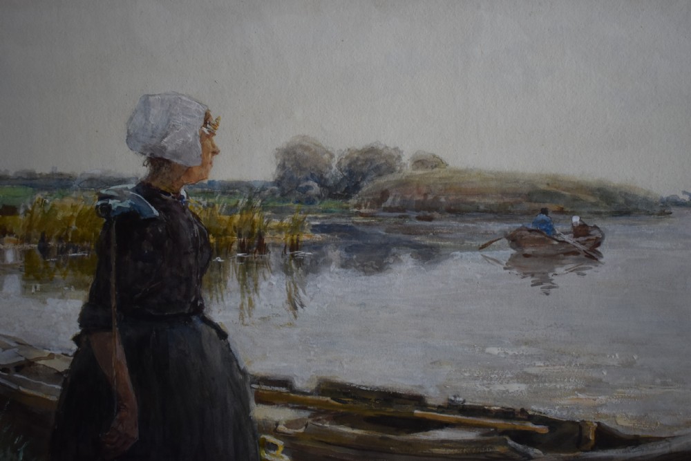 Hans HERRMANN (1858-1942) Watercolour Painting c1900 Dutch School View IV