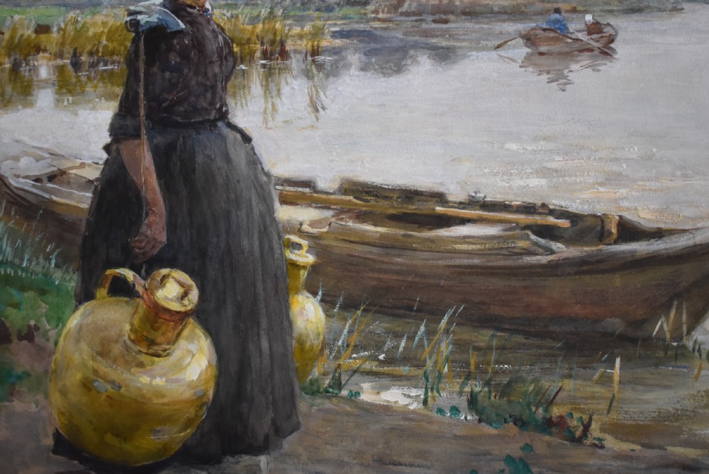 Hans HERRMANN (1858-1942) Watercolour Painting c1900 Dutch School View V