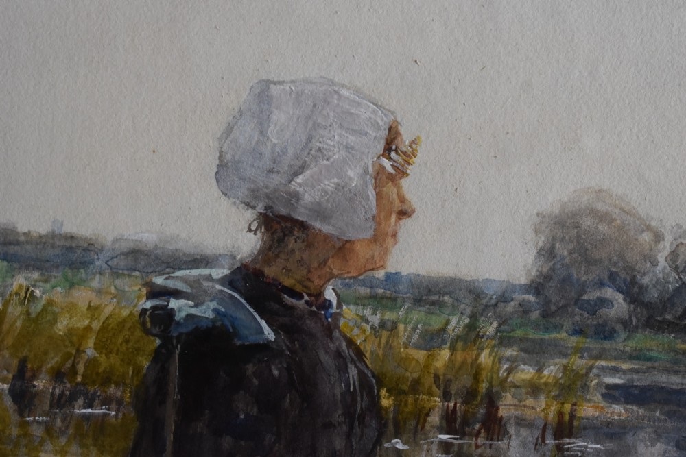 Hans HERRMANN (1858-1942) Watercolour Painting c1900 Dutch School View VII