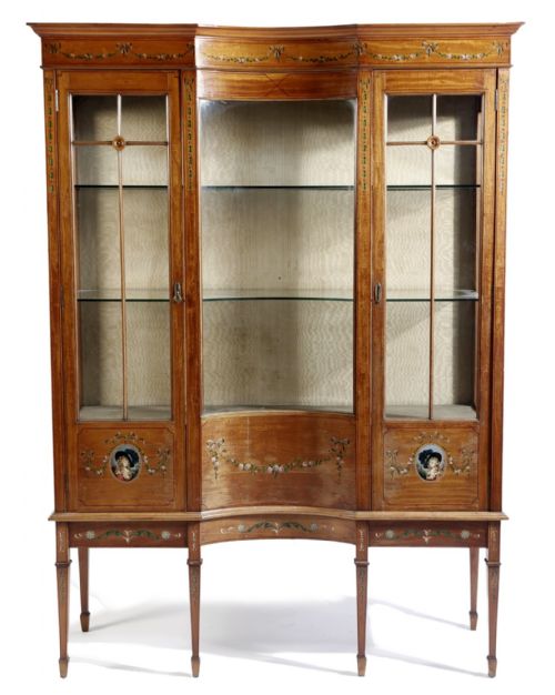 Edwardian Satinwood Display Cabinet - Sold