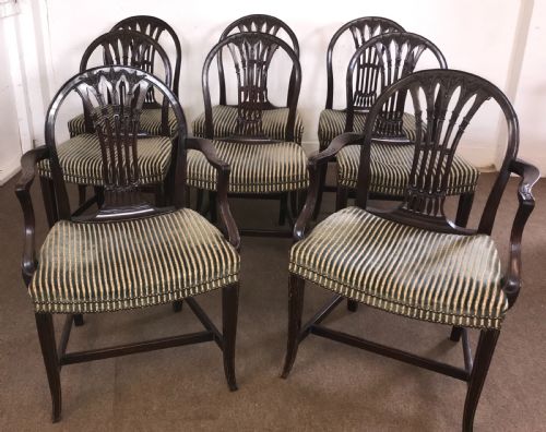 A Set of Eight George the III Mahogany Dining Chairs