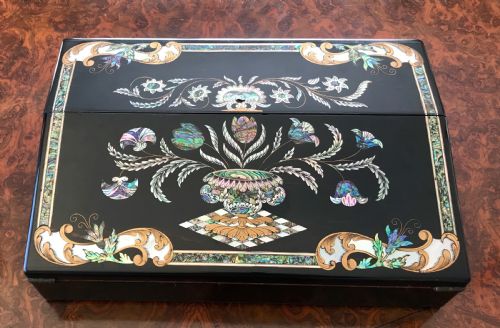 Victorian Exotic Shell Inlaid  Writing Box