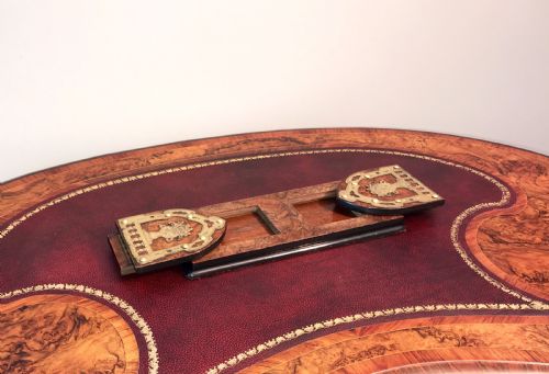 Walnut & brass mounted book slide