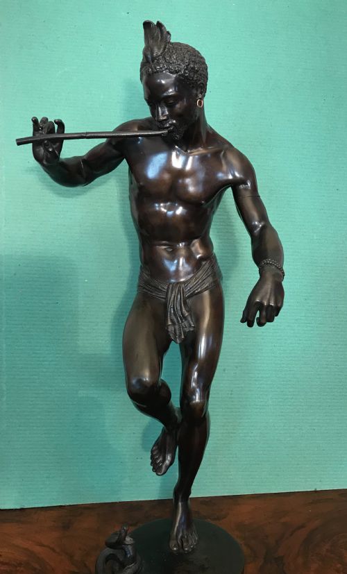 Good and Large Bronze Study of a Snake Charmer Circa 1860