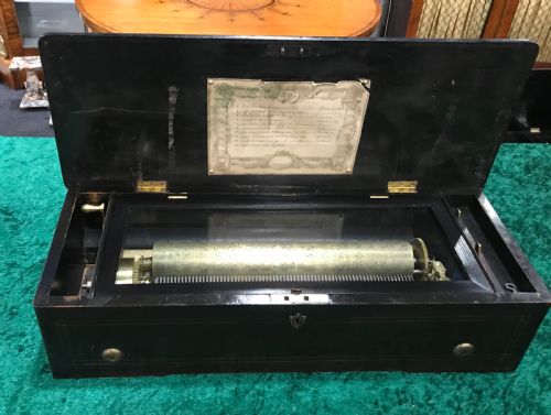 Victorian 10 Airs Music Box Contained in a Marquetry Case