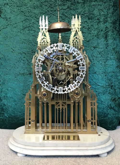Good and Large  Cathedral Skeleton, Mantel, Table, Library, Clock Circa1860