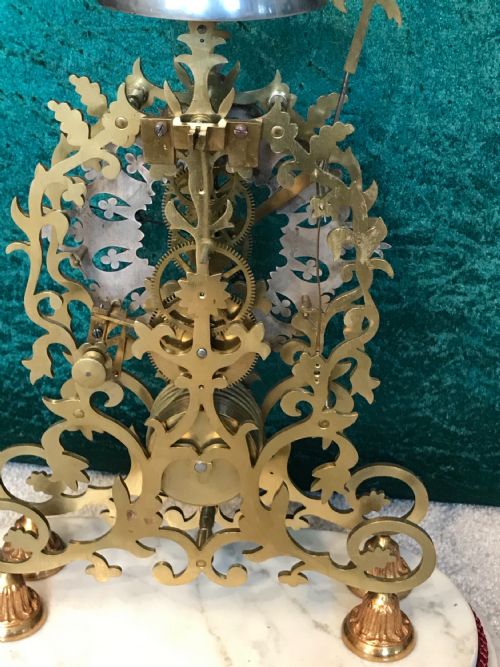FINE 19TH CENTURY SKELETON CLOCK CIRCA 1875 STRIKING LIBRARY MANTELCLOCK - ADDITIONAL PHOTO 3