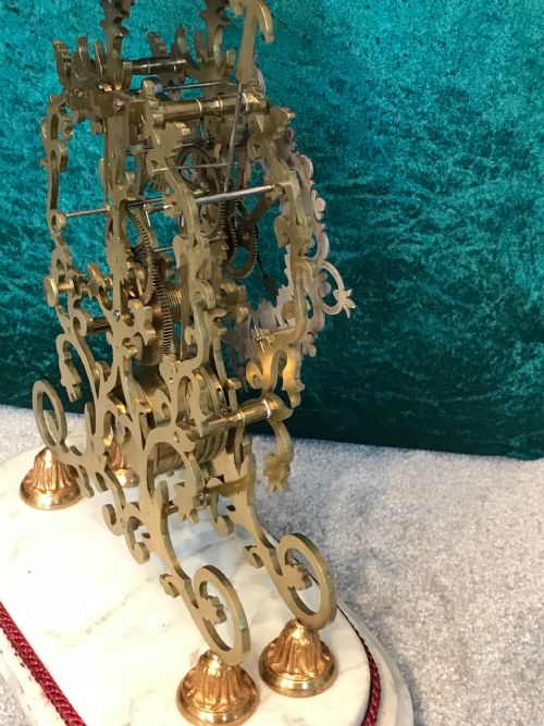 FINE 19TH CENTURY SKELETON CLOCK CIRCA 1875 STRIKING LIBRARY MANTELCLOCK - ADDITIONAL PHOTO 4