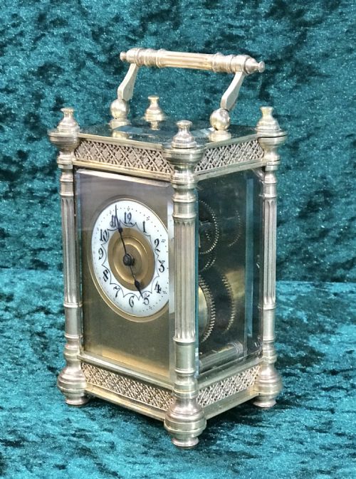 Victorian filigree decorated carriage clock circa 1890