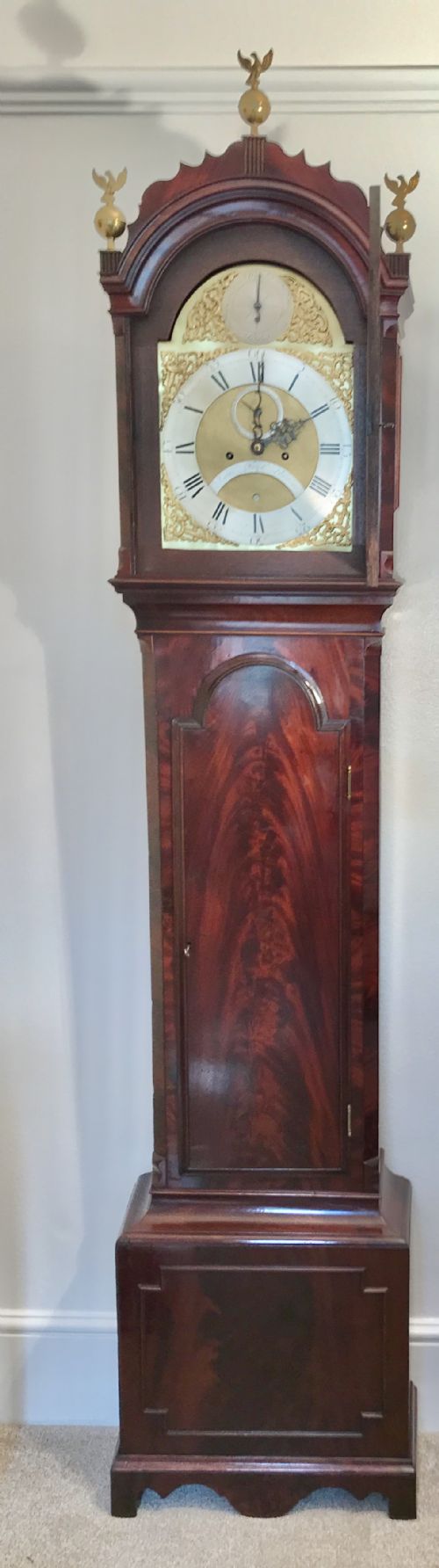 London Mahogany Long Case Clock. Georgian Mahogany Longcase, Grandfather Clock.