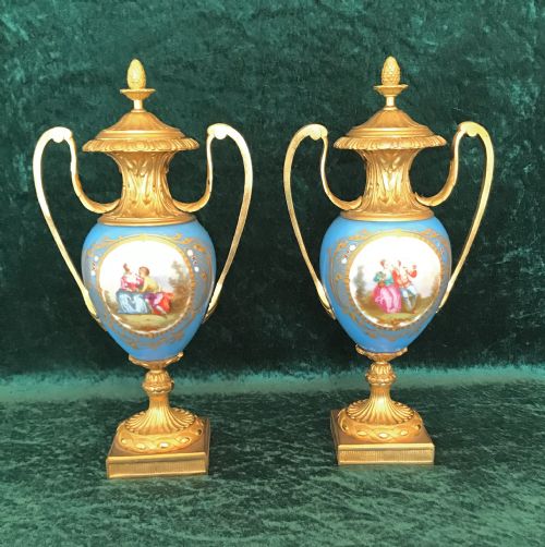 A Most  Decorative Pair of Vases in the Manner of Sevres