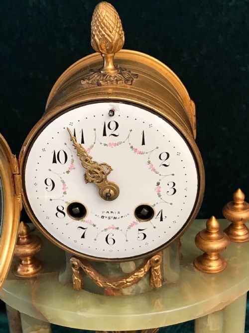 fig 1. Victorian eight day striking onyx portico clock circa 1890