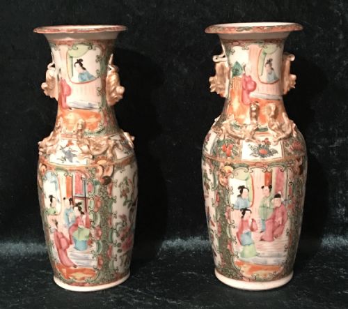 A Pair of Canton Vases Circa 1890