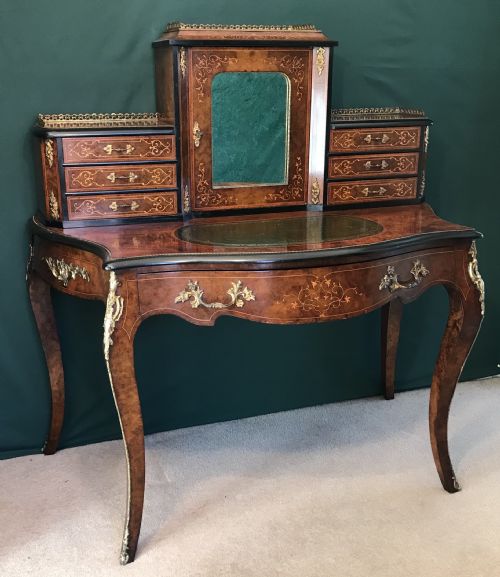 Superb Quality Bonheur  Du  Jour, Writing Table. Walnut Desk, Circa 1875