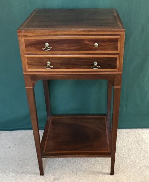 MAHOGANY INLAID SIDETABLE SEWING TABLE CIRCA 1880 - ADDITIONAL PHOTO 2