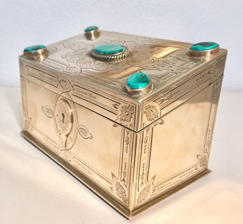 Superb Quality Jewellery Box, Inset with Malachite Circa 1880