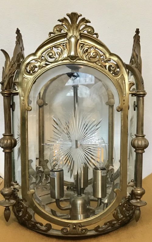 SUPERB QUALITY 4 GLASS HALL LANTERN CHANDELIER CEILING LIGHT - ADDITIONAL PHOTO 2