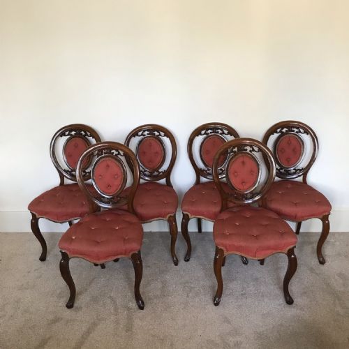 A SET OF SIX VICTORIAN WALNUT CHAIRS BUTTON BACK CIRCA 1875 - ADDITIONAL PHOTO 7