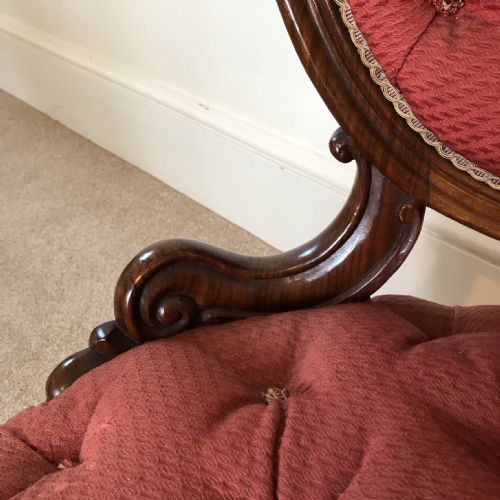 A PAIR OF VICTORIAN WALNUT CHAIRS BUTTON BACK ARM CHAIRS CIRCA 1875 - ADDITIONAL PHOTO 2