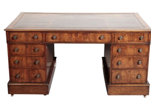 Good and Large Walnut Pedestal Desk